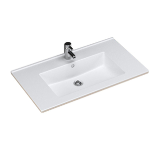 Sanicare q10 lavabo 80x45cm 1 trou pour robinet avec trop-plein rectangle céramique blanc