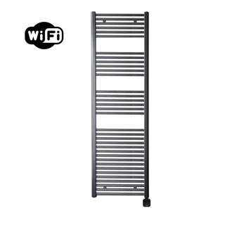 Sanicare HPW Elektrische Radiator - 172x45cm - 920W - wifi - thermostaat - zwart - rechtsonder - gunmetal (antraciet)