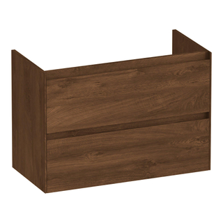 BRAUER Inspire wastafelonderkast ondiep 80 2 softclose lades - greeploos - 1 sifon uitsparing - Forest Cacao