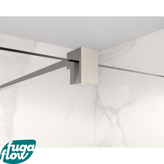 FugaFlow Eccelente Vetro inloopdouche badkamer verlengde stabilisatiestang 200cm los incl.bevestigingsmaterialen - geborsteld RVS