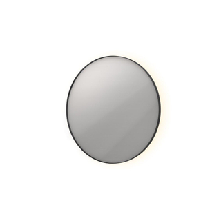 Ink spiegels miroir sp17 rond dans un cadre en acier, y compris le chauffage à led indir. couleur changeante. dimmable et interrupteur 100x100cm noir mat