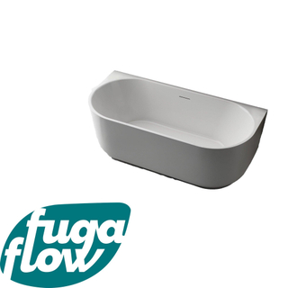 FugaFlow Eccelente Anta baignoire semi-îlot - 170x80x58cm - avec vidage - acrylique - blanc mat