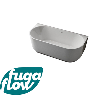 FugaFlow Eccelente Anta half vrijstaand bad - 150x75x58cm - met afvoer - acryl - glans wit