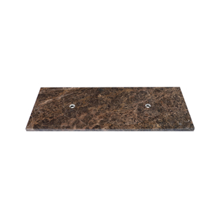 Saniclass Dark Emperador plan sous vasque - 120x46cm - sans trous de robinet - 2 découpes pour siphon - pierre naturelle marbrée