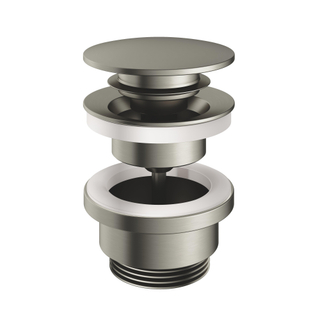 Hotbath Pal clickplug met schroef rond nikkel geborsteld SHOWMODEL