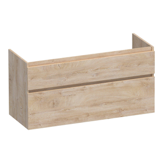 BRAUER Delight wastafelonderkast - 120x46x60cm - 2 softclose lades - greeploos - 2 sifon uitsparingen - Forest Wheat