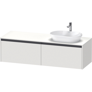 Duravit Ketho 2 wastafelonderbouwkast incl. consoleplaat met 2 laden voor waskom rechts 160x55x45.9cm met handgrepen antraciet wit mat