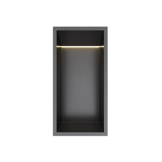 Hotbath &MORE Boîte encastrée ou niche encastrée 30x15x10cm avec LED IP44 PVD noir brossé
