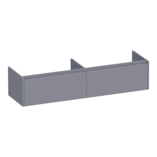 BRAUER Embrace wastafelonderkast - 159.8x35x45.5cm - 2 softclose lades - greeploos - 2 sifon uitsparingen - mat grijs