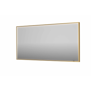 INK SP19 spiegel - 160x4x80cm rechthoek in stalen kader incl dir LED - verwarming - color changing - dimbaar en schakelaar - geborsteld mat goud