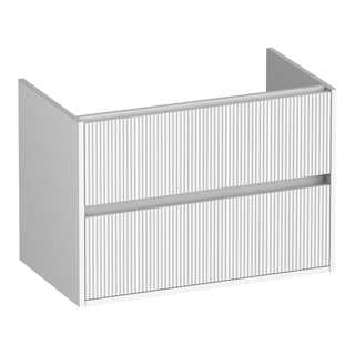 BRAUER Adore Wavy wastafelonderkast 80 2 softclose lades - greeploos - 1 sifon uitsparing - mat wit