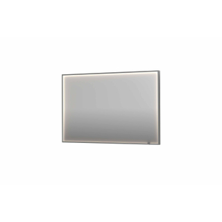 INK SP19 spiegel - 120x4x80cm rechthoek in stalen kader incl dir LED - verwarming - color changing - dimbaar en schakelaar - geborsteld RVS
