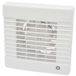 Sanivesk Standaard ventilateur - Ø12,5 - Sur interrupteur (lumière) - Carré - Blanc