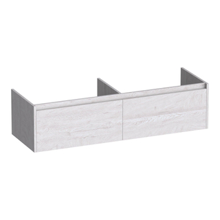 BRAUER Embrace meuble sous lavabo - 139x35x45.5cm - 2 tiroirs à fermeture douce - sans poignée - 2 découpes pour siphon - Forest Seashell