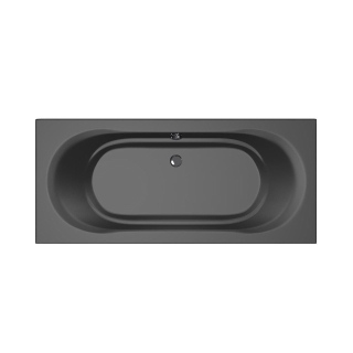 Xenz Martinique ligbad - 180x80cm - met overloop - zonder afvoer - Acryl Ebony mat -licht beschadigd- OUTLET UDEN