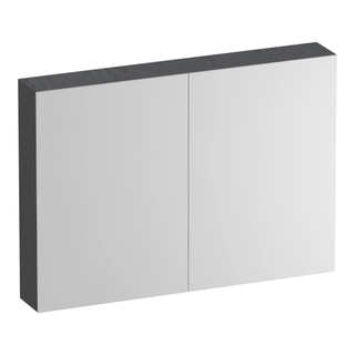 BRAUER Impress armoire de toilette - 100x70x15cm - sans éclairage - 2 portes miroir double face - Gris Bois