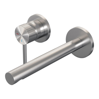 BRAUER Stripe Inbouw Wastafelmengkraan - rechte uitloop en rozetten - model A2 - RVS-kleurig geborsteld PVD