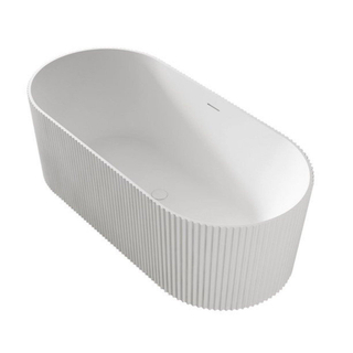 FugaFlow Eccelente Anta vrijstaand bad - ribbel - 170x80x58cm - met afvoer - acryl - mat wit