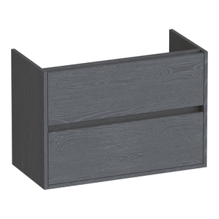 BRAUER Adore wastafelonderkast ondiep - 80x39x55cm - 2 softclose lades - greeploos - 1 sifon uitsparing - Timber Grey