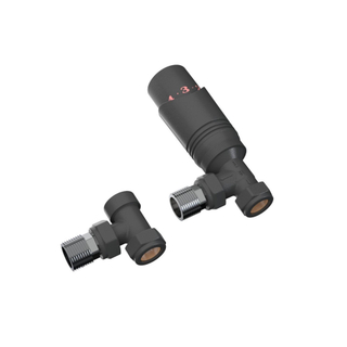 FugaFlow Eccelente Acces universele radiator aansluitset haaks - mat zwart