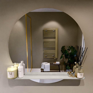 Mondiaz SPOT Miroir de salle de bain - rond 90cm - plan de miroir - couleur Lin