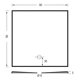 Xenz Flat Plus Douchebak - 90x90cm - Vierkant - Wit mat