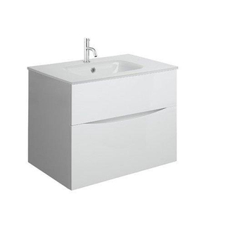 Crosswater Glide II ensemble de meubles de salle de bain - 70x45x52cm - 2 tiroirs sans poignée softclose - blanc brillant - trou de robinetterie - blanc