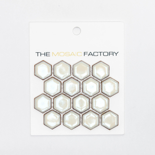 SAMPLE The Mosaic Factory Barcelona mozaïektegel 2.3x2.6x0.5cm Hexagon Geglazuurd porselein zacht wit met retro rand