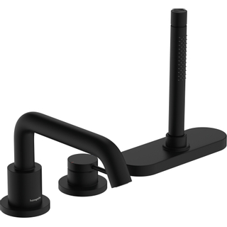 Hansgrohe Tecturis Mitigeur de bord de baignoire 3 trous et sbox mat noir