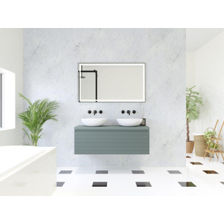 HR Matrix ensemble de meubles de salle de bain 3d 120cm 1 tiroir sans poignée avec bande de poignée en couleur petrol matt avec dessus petrol matt