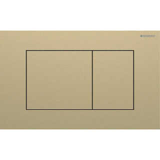 Plaque de commande Geberit Sigma40 - chasse d'eau à 2 boutons - carré - inox - laiton brossé