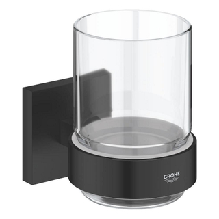 GROHE Start Cube Porte-brosse à dents - 9.5x10.6x7.2cm - avec verre - noir mat