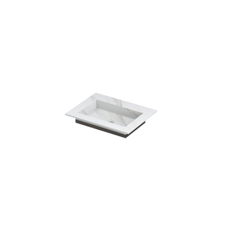 INK Post wastafel - 60x45x1cm - 1 wasbak - 0 kraangaten - keramiek Calacatta mat