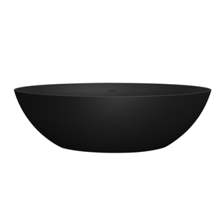Best Design Solid Baignoire îlot 180x85x52cm avec trop-plein et siphon Solid Surface noir