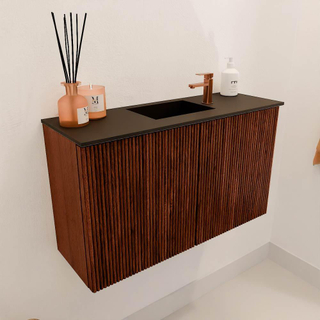 Mondiaz JOYA 70cm toiletmeubel - kleur Ruby - Wastafel FAYE positie Midden 1 kraangat kleur Urban.