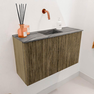 Mondiaz JOYA-DLUX 70cm toiletmeubel - kleur Dusk - Wastafel FAYE positie Midden Zonder kraangat kleur Sombra.