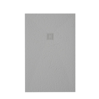 ZEZA Grade Receveur de douche- 90x120cm - antidérapant - antibactérien - en marbre minéral - rectangle - mat perla (gris clair)