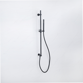 FugaFlow Eccelente Accessoire Barre de douche coulissante avec coude mural intégré - 90cm - noir mat