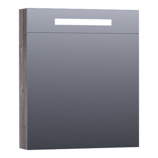 Saniclass Double Face Armoire de toilette 59x70x15cm 1 porte gauche, éclairage LED intégré 4000K MFC G-Canyon