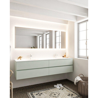 Mondiaz VICA ensemble de meuble de salle de bain - 200cm - meuble sous-vasque gris - 4 tiroirs - lavabo moon double - 2 trous de robinet - version XL 60cm de haut