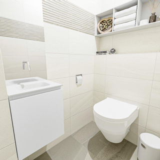 Mondiaz OLAN Meuble lave-mains 40x30x40cm sans trous de robinet 1 tiroir Talc mat avec lavabo LEX Centre Solid Surface Blanc