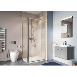 Crosswater Clear 6 Zijwand - 80x195cm - 6mm - helder veiligheidsglas - zilver