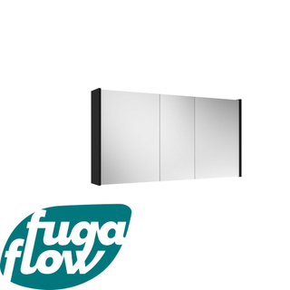 FugaFlow Eccelente Arredo Armoirede toilette 120cm avec panneau latéral Noir mat