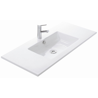 Thebalux wastafel slimline 100cm keramiek 1x kom 1x kraangat