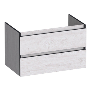 BRAUER Joy Edge meuble sous lavabo 80 2 tiroirs softclose - sans poignée - 1 découpe pour le siphon - Forest Seashell