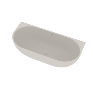 Ideavit Muur Duo Baignoire - 180x80x56cm - trou de trop-plein - bonde clic clac - solid surface - pieds réglables - blanc mat