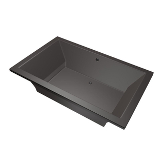 Xenz Society Duobad - 190x120x53 - afvoer Midden - acryl - antraciet