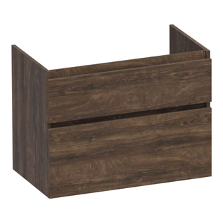 BRAUER Delight wastafelonderkast - 80x46x60cm - 2 softclose lades - greeploos - 1 sifon uitsparing - Grove