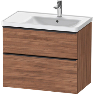 Duravit D-Neo wastafelonderkast 78.4x62.5x45.2cm 2 lades Noten Mat