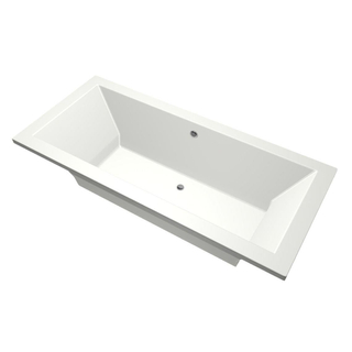 Xenz Society Duobad - 200x90x53 - afvoer Midden - acryl - wit mat